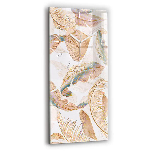 Ceas din sticlă dreptunghiular vertical decorativ Model de frunze naturale