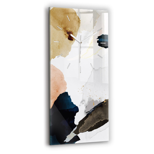 Ceas din sticlă dreptunghiular vertical decorativ Pete de abstractizare