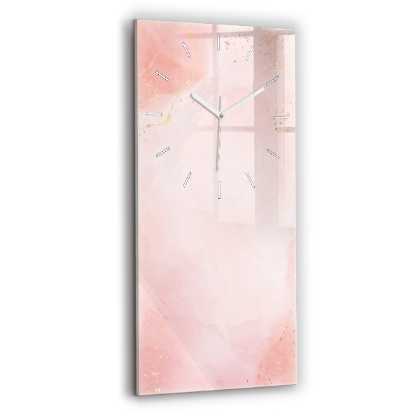 Ceas vertical de perete din sticlă decorativ Marmură roz