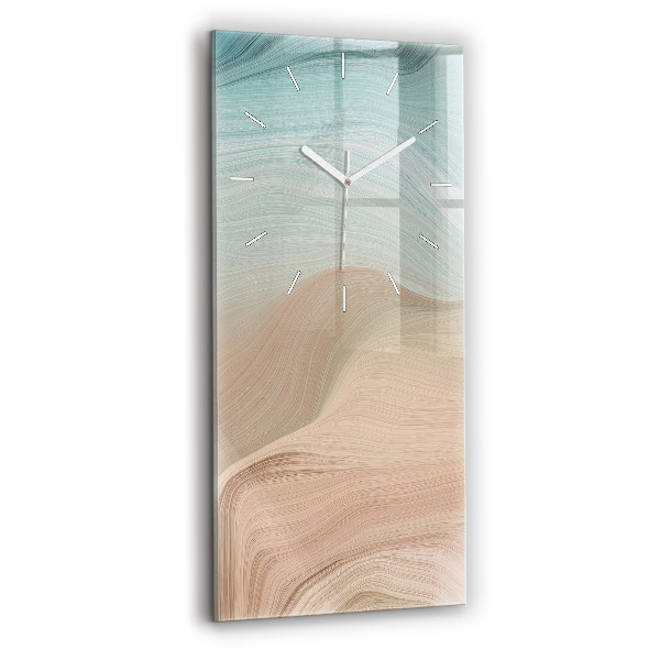 Ceas din sticlă dreptunghiular vertical decorativ Abstractizarea undelor