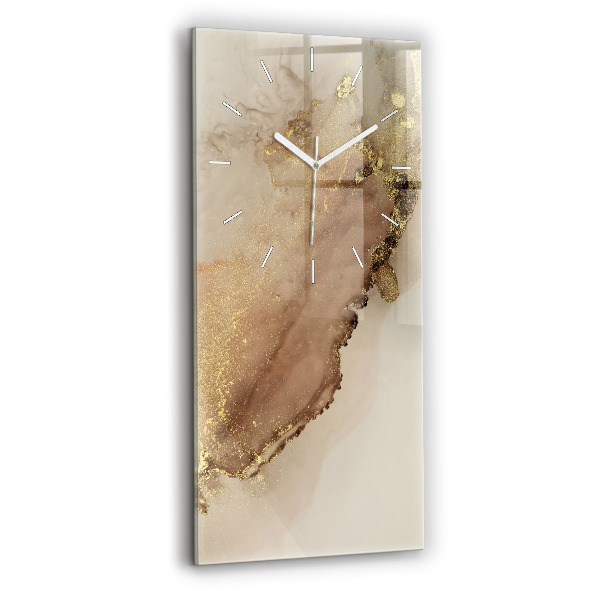 Ceas din sticlă dreptunghiular vertical decorativ Artă modernă bej