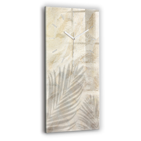 Ceas vertical de perete din sticlă decorativ Umbră de palmier nisipos