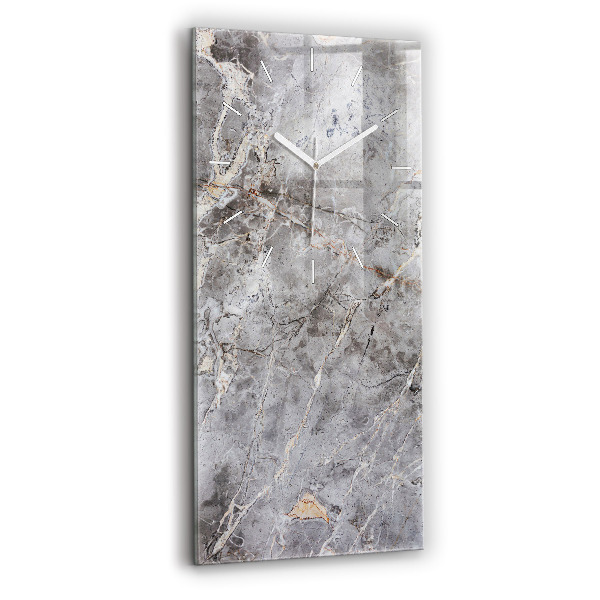 Ceas vertical de perete din sticlă decorativ Marmură granit gri