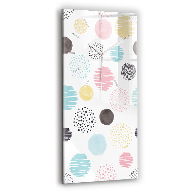 Ceas vertical de perete din sticlă decorativ Model geometric