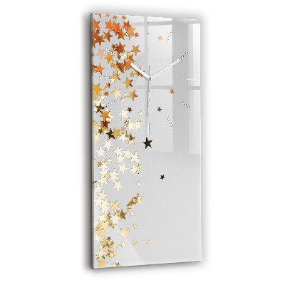 Ceas din sticlă dreptunghiular vertical decorativ Stele pe un fundal deschis