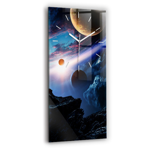Ceas vertical de perete din sticlă decorativ Marea Galaxie
