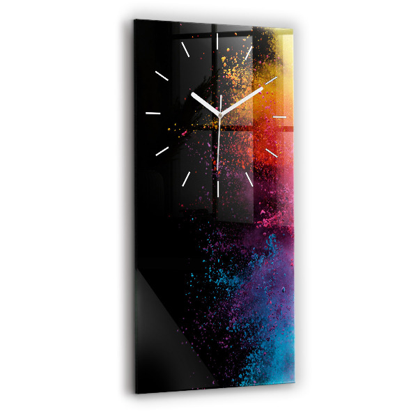 Ceas din sticlă dreptunghiular vertical decorativ Explozie de culori