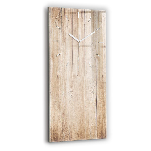 Ceas din sticlă dreptunghiular vertical decorativ Textură de lemn