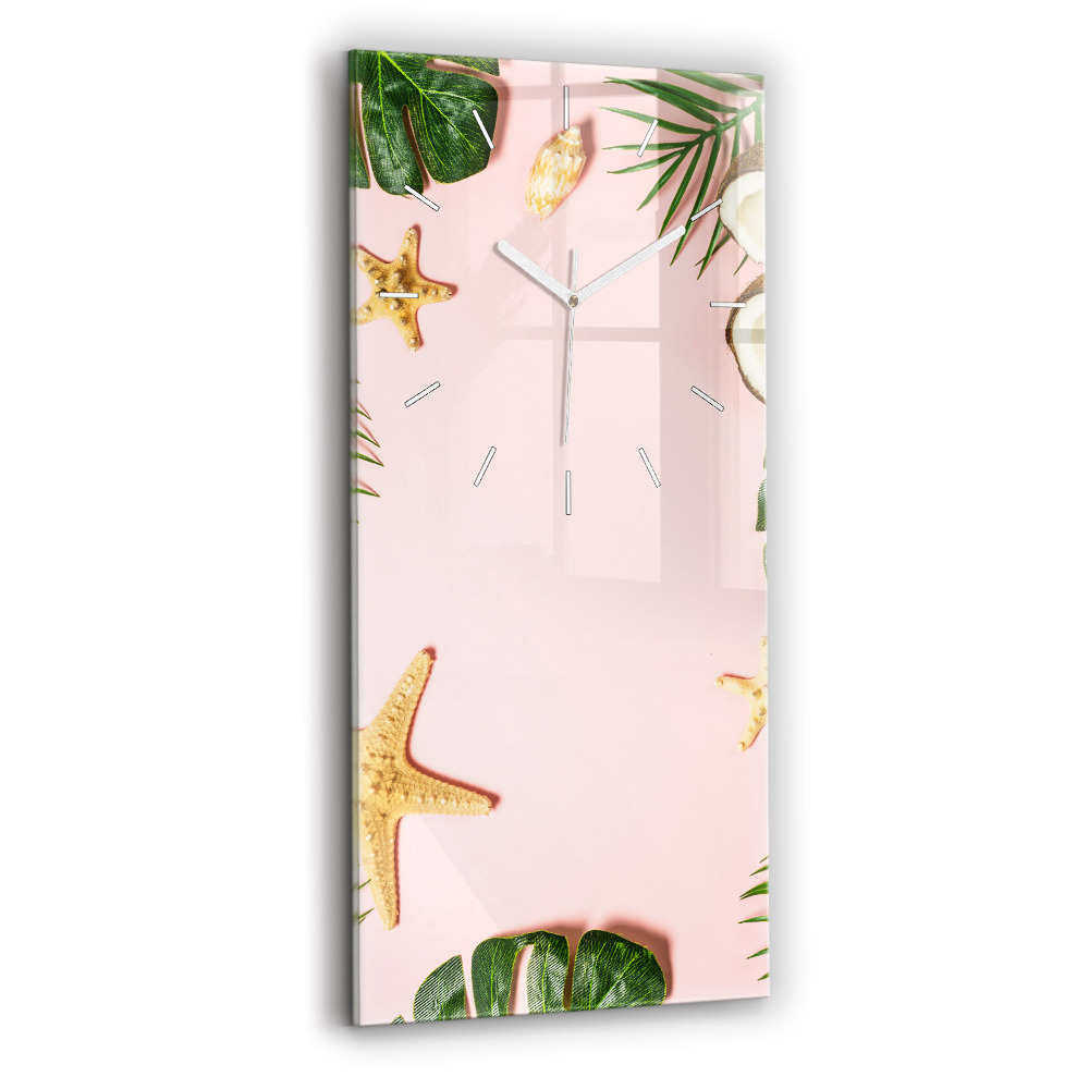 Ceas vertical de perete din sticlă decorativ Stare de spirit de vară