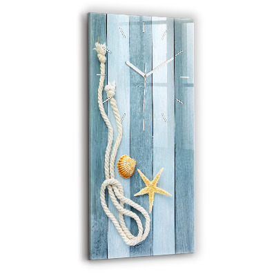 Ceas vertical de perete din sticlă decorativ Dungi și coajă de plăci