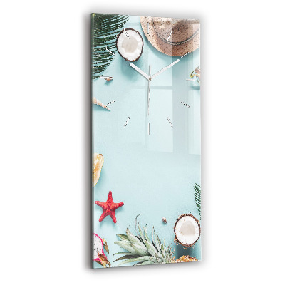 Ceas vertical de perete din sticlă decorativ Compoziție de vară