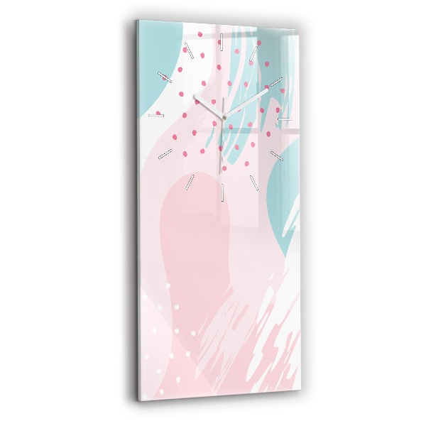 Ceas vertical de perete din sticlă decorativ Abstracție pastelată