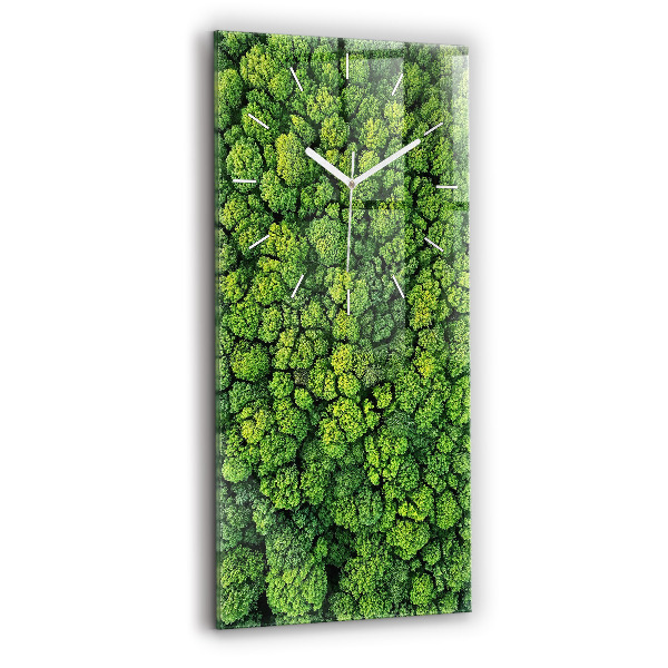 Ceas vertical de perete din sticlă decorativ Pădurea de sus