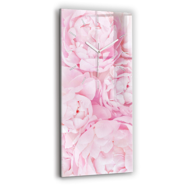 Ceas vertical de perete din sticlă decorativ Flori înflorite
