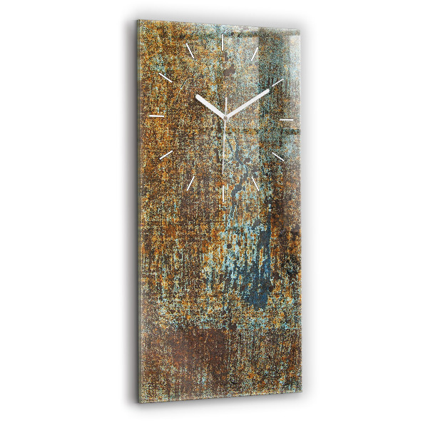 Ceas din sticlă dreptunghiular vertical decorativ Textură metalică veche