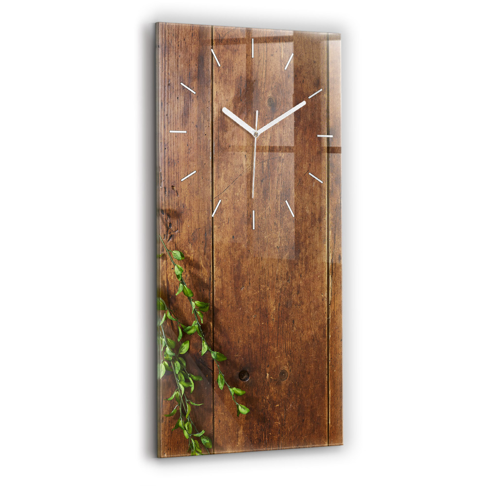 Ceas vertical de perete din sticlă decorativ Lemn rustic