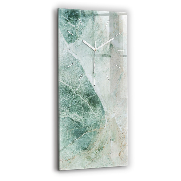 Ceas vertical de perete din sticlă decorativ Textură de piatră de marmură