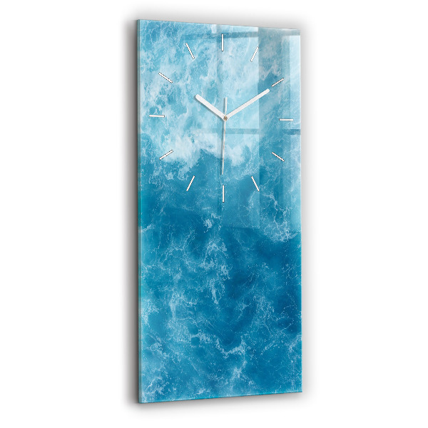 Ceas vertical de perete din sticlă decorativ Apă de mare