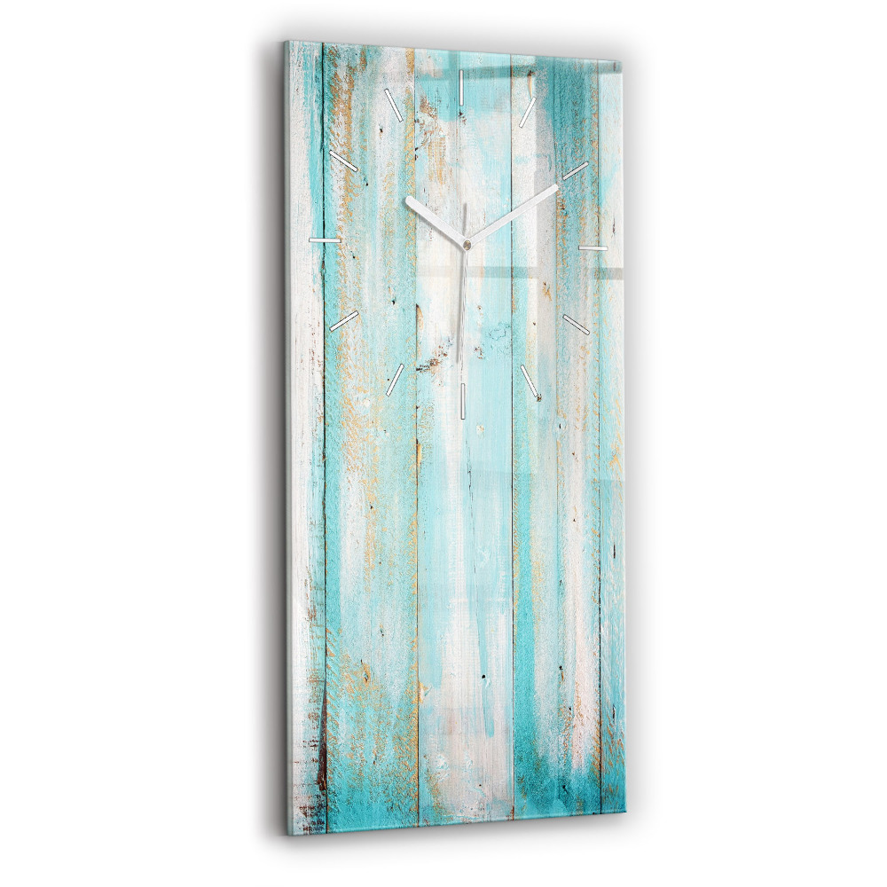 Ceas din sticlă dreptunghiular vertical decorativ Tabele albastre