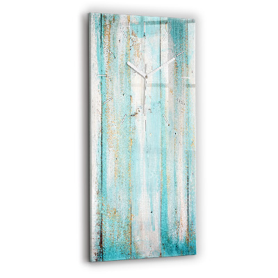 Ceas din sticlă dreptunghiular vertical decorativ Tabele albastre