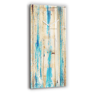 Ceas vertical de perete din sticlă decorativ Lemn zgâriat