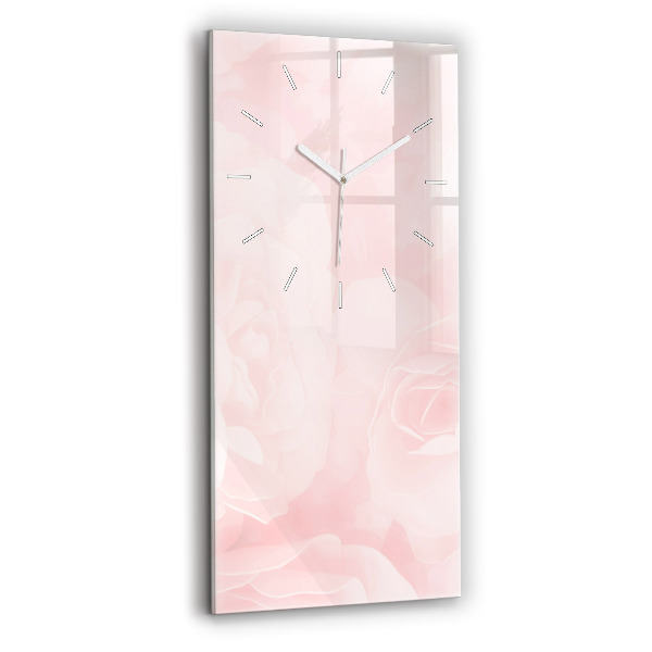 Ceas din sticlă dreptunghiular vertical decorativ Trandafiri înfloriți