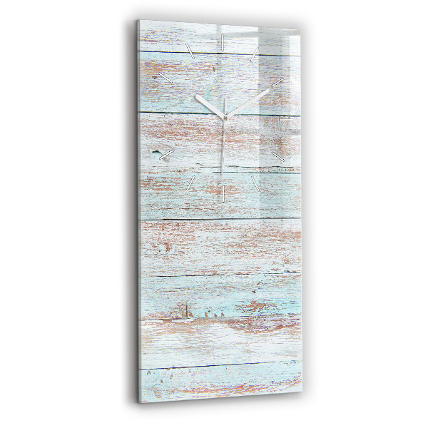 Ceas vertical de perete din sticlă decorativ Lemn pastelat