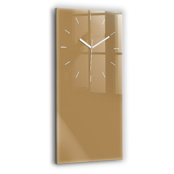 Ceas vertical de perete din sticlă decorativ Culoare bej închis