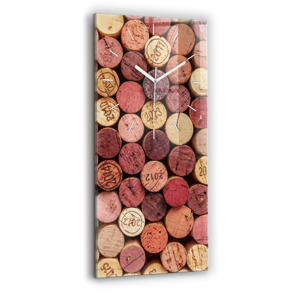 Ceas vertical de perete din sticlă decorativ Dopuri de vin