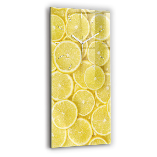 Ceas vertical de perete din sticlă decorativ Felii de lămâie