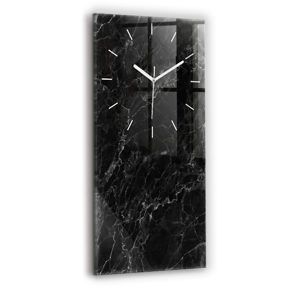 Ceas vertical de perete din sticlă decorativ Marmură închisă la culoare