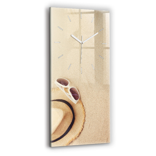Ceas din sticlă dreptunghiular vertical decorativ Abstracție aurie