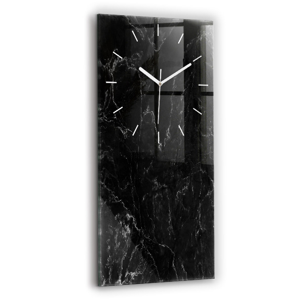 Ceas vertical de perete din sticlă decorativ Marmură neagră