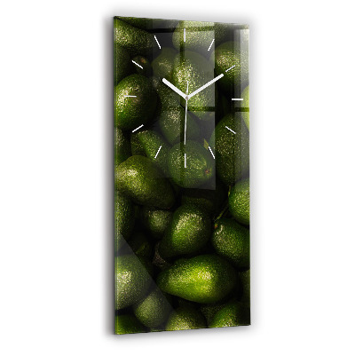 Ceas vertical de perete din sticlă decorativ Avocado