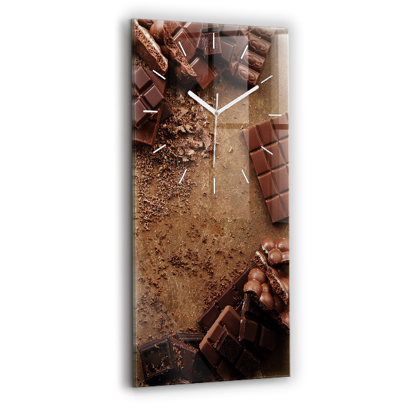 Ceas vertical de perete din sticlă decorativ Batoane de ciocolată