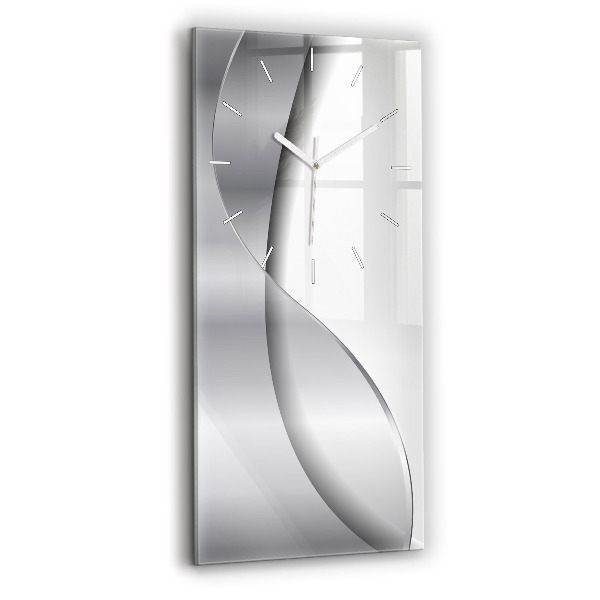 Ceas din sticlă dreptunghiular vertical decorativ Abstracție de argint