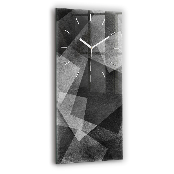 Ceas vertical de perete din sticlă decorativ Abstracție geometrică
