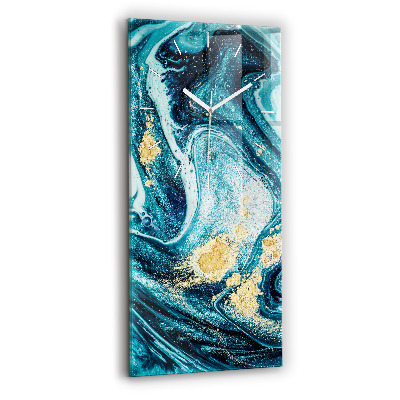 Ceas din sticlă dreptunghiular vertical decorativ Marmură abstractă