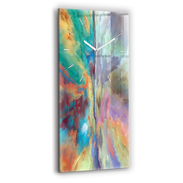 Ceas vertical de perete din sticlă decorativ Peisaj abstract