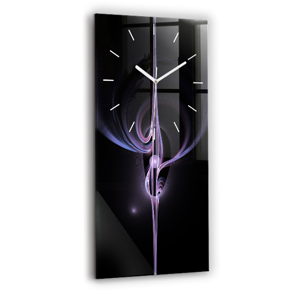 Ceas vertical de perete din sticlă decorativ Abstracție violetă