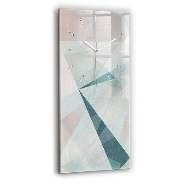 Ceas din sticlă dreptunghiular vertical decorativ Textură abstractă a triunghiurilor