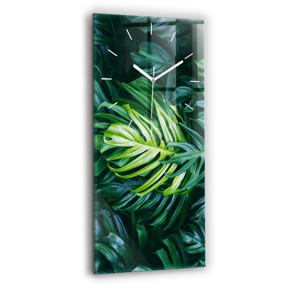Ceas vertical de perete din sticlă decorativ Latura tropicală a naturii