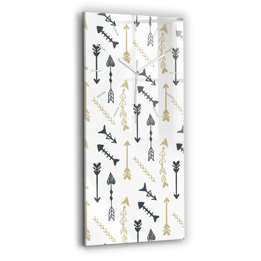 Ceas vertical de perete din sticlă decorativ Model geometric hipster