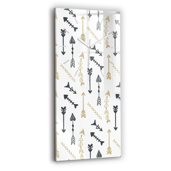 Ceas vertical de perete din sticlă decorativ Model geometric hipster