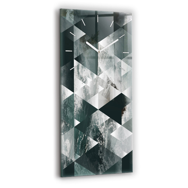 Ceas vertical de perete din sticlă decorativ Valuri abstracte ale mării