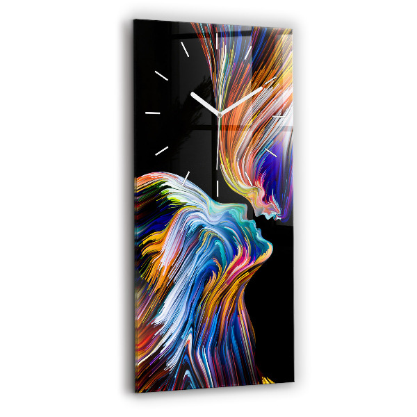 Ceas vertical de perete din sticlă decorativ Artă emoțională