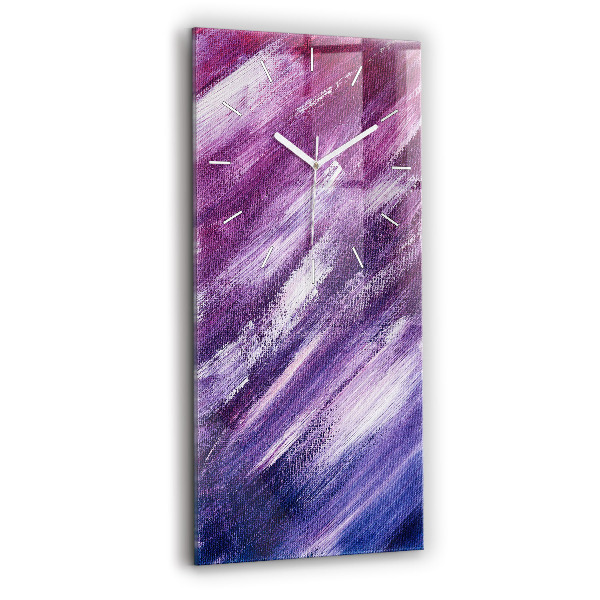 Ceas vertical de perete din sticlă decorativ Textură de vopsea acrilică