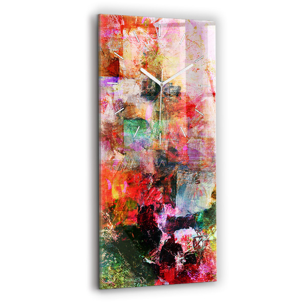 Ceas vertical de perete din sticlă decorativ Compoziție abstractă