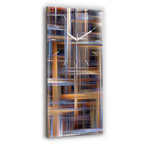 Ceas vertical de perete din sticlă decorativ Geometrie abstractă