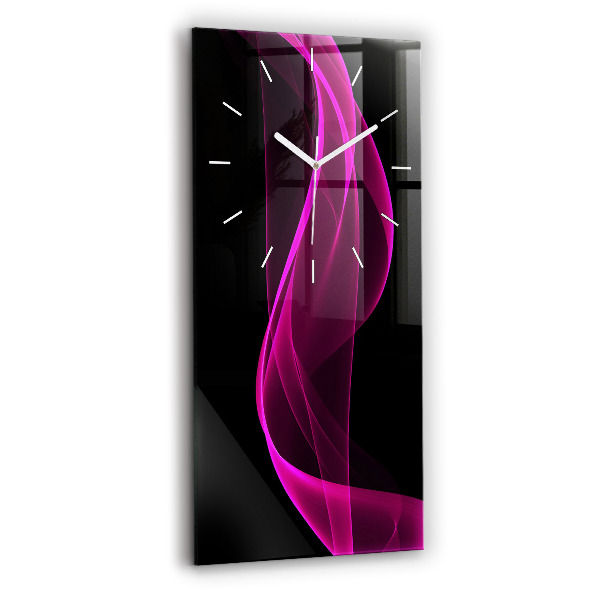 Ceas vertical de perete din sticlă decorativ Abstracție roz